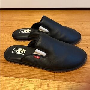 Vans Leather Mountain Mule Vansguard Mens 10 Black Shoe Slip-On